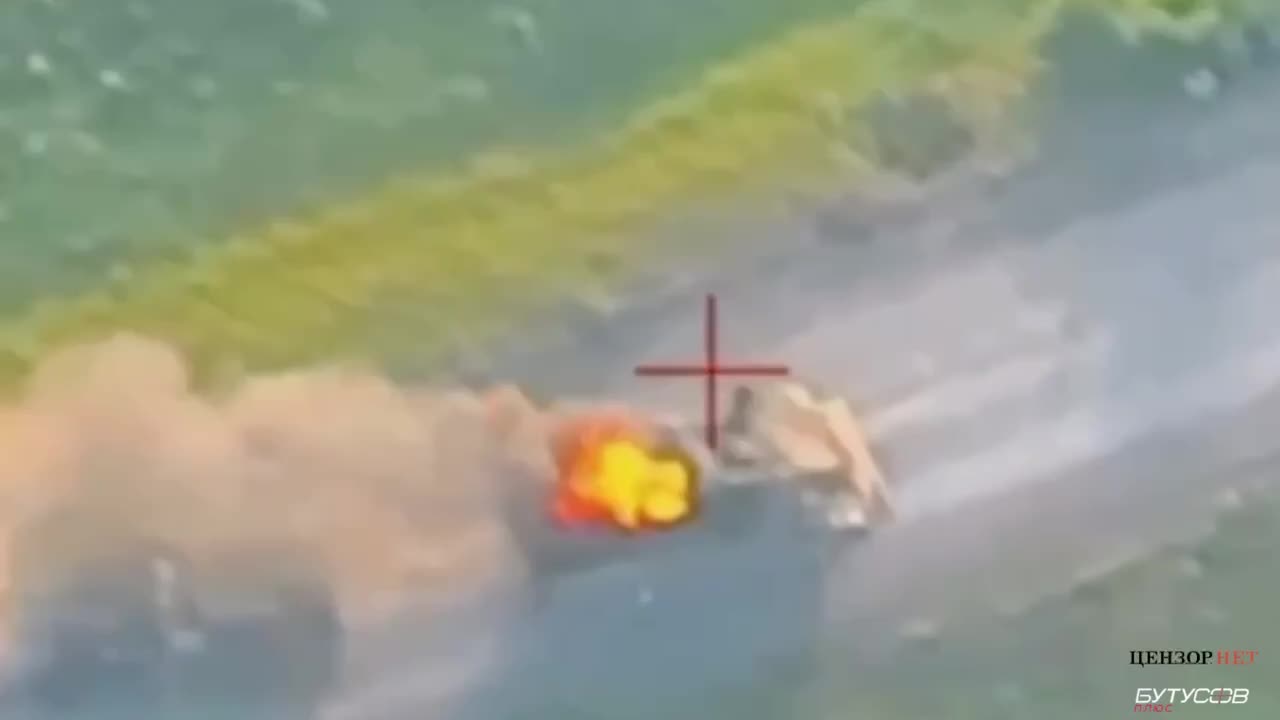 Russian Engineering Vehicle Trying to Outrun Fire