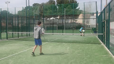 Exciting tennis ball game