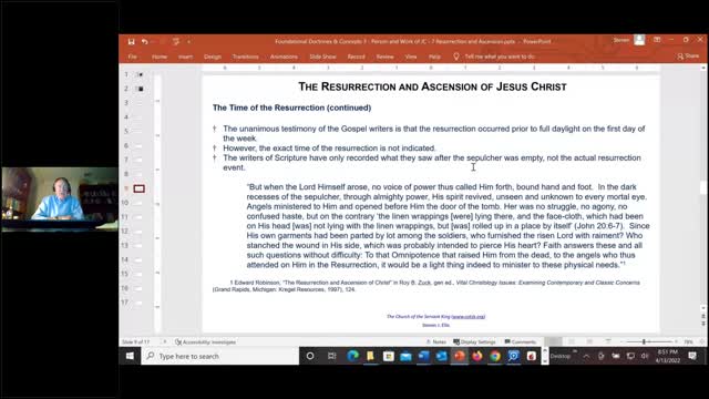 Person and Work of Jesus – Resurrection & Ascension - Part 1