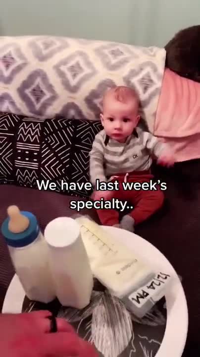 Father Acts Like a Waiter As He Presents Toddler With Milk Options