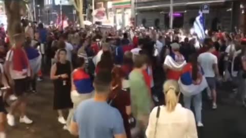 Police pepper spraying Djokovic supporters in Melbourne.2