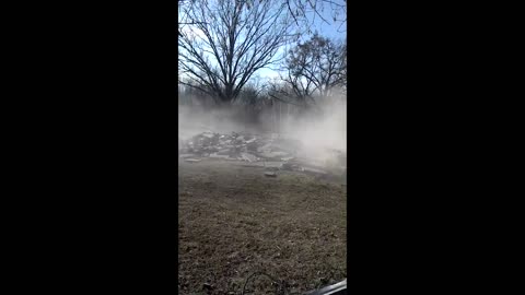 Man Breaks Down Silo Using a Sledgehammer