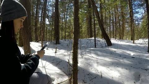 Solo Winter Bushcraft: Overnight in an Elevated Shelter-18