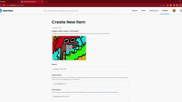 How to Create an NFT from your Art for Free on Opensea (2022)