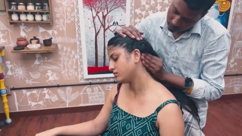 Intense Hot Coconut Oil Head Massage for Relaxation _ Indian Massage