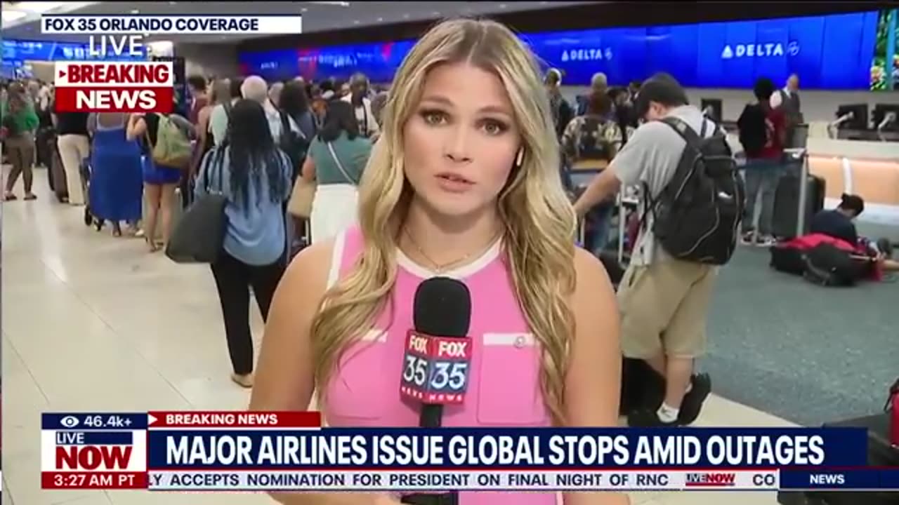 2,700+ US flights affected as air travel is hit by global IT outage.