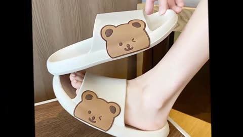 Cute Bear Slippers Summer Beach Shoes Bathroom Slippers