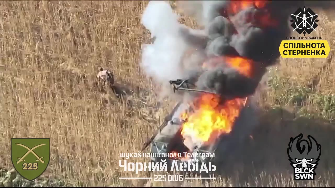 Epic Footage Russian Tank Engulfed in Flames