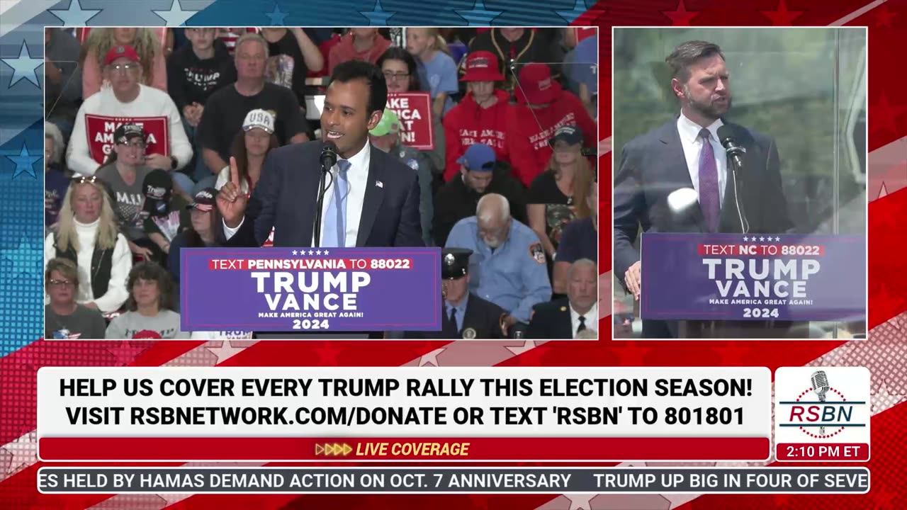 FULL SPEECH: Vivek Ramaswamy Speaks in Scranton, PA - 10/9/24