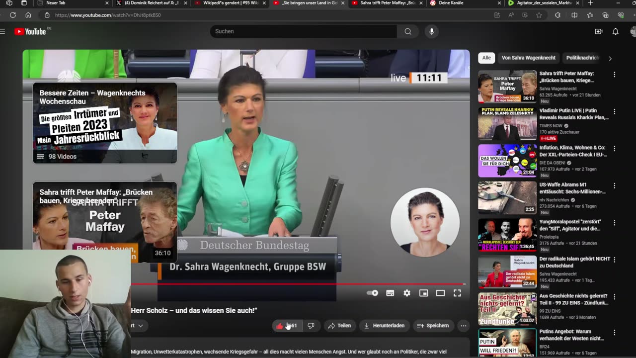 Sahra Wagenknecht kritisiert Olaf Scholz im Bundestag