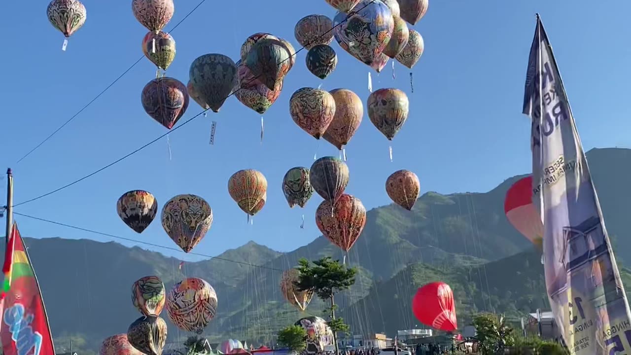 Hot air balloons in Indonesia