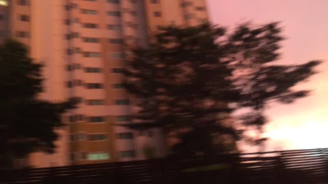 Sunset and rainbow