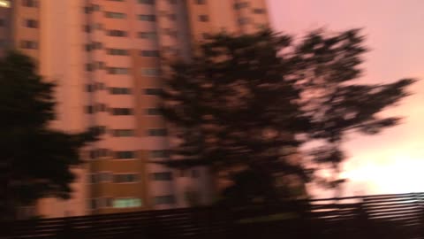Sunset and rainbow