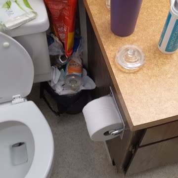 Playing Jenga With My Bathroom Trashcan