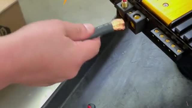 Copper wire connects small accessories