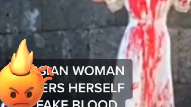 Russian Women Doused Herself In Fake Blood||Russia To protest War||Stop War||Save humanity .