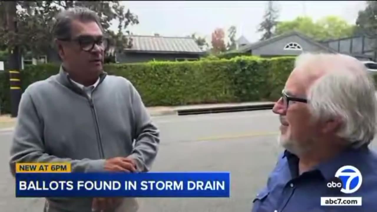 Man finds Mail-in ballots thrown in California storm drain.