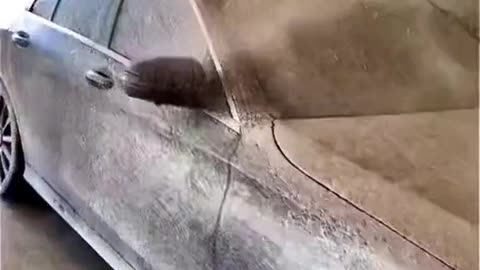 cleaning the car