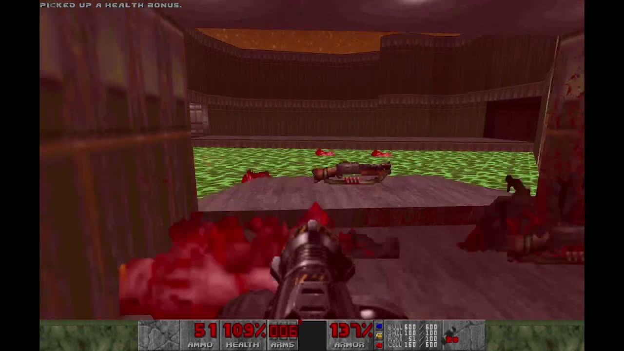 Brutal Doom - Knee-Deep in the Dead - Ultra Violence - Central Processing (E1M6) - 100% completion