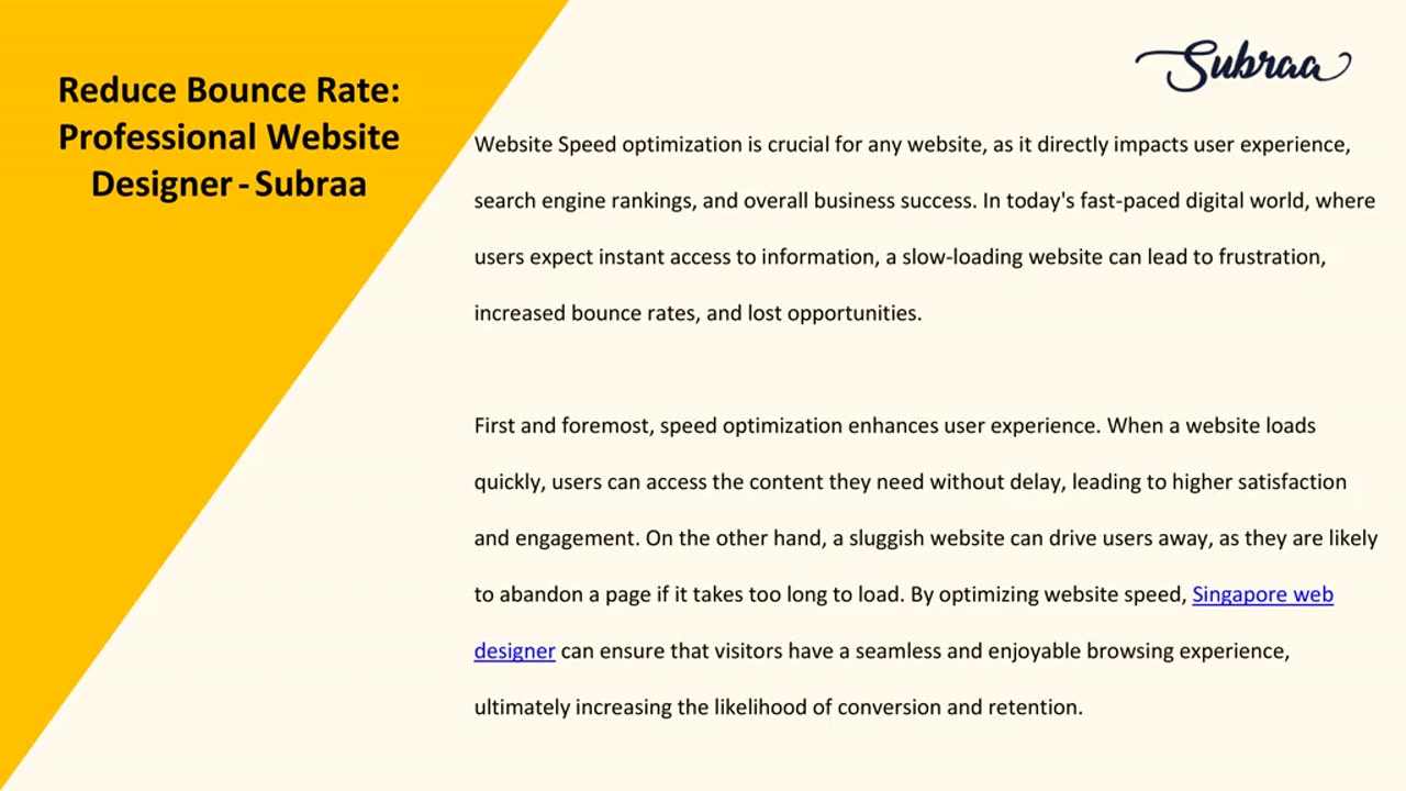 Reduce Bounce Rate: Professional Website Designer — Subraa