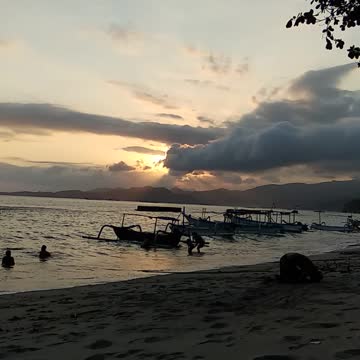Time lapse sunset on bali beach