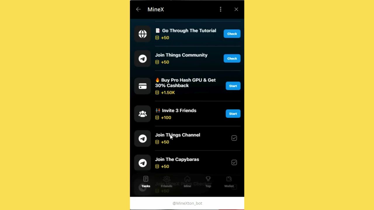 BIG MINING MINI APP TELEGRAM MINEX