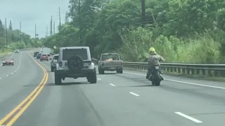 Biker Breaks Window and Gets Side Swiped