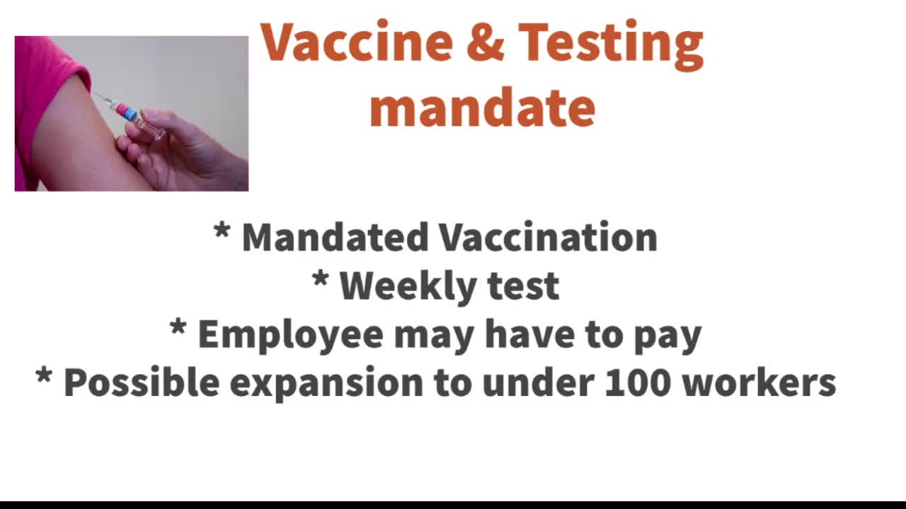 Vaccine and testing mandate to go into place January 4th