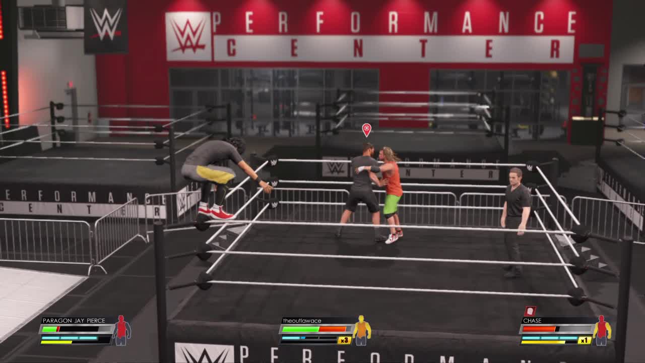 wwe2k22 walkthrough myrise 7, triple threat match