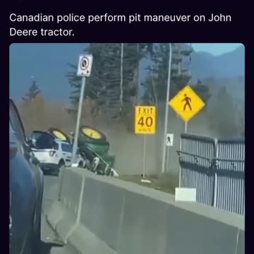 Canadian Police Perform Pit Maneuver On John Deere Tractor 🚜