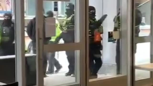 Police surrounding the iconic cafe in Ottawa