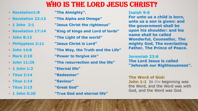 Who the Lord Jesus is?