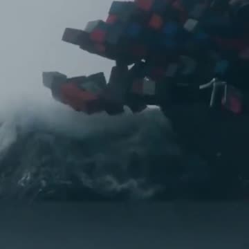 The collapse of containers from the ship