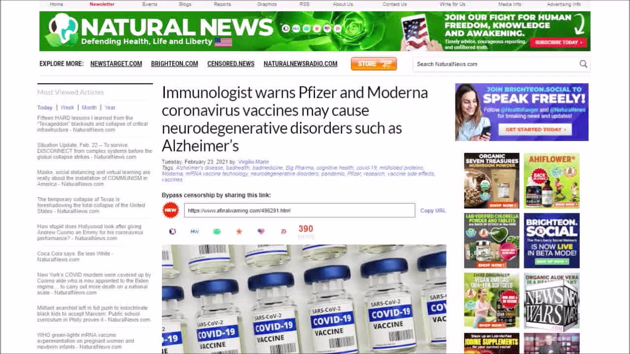 BREAKING: Alex Jones Pfizer Vaccine Linked To Infertility & Alzheimer's!!