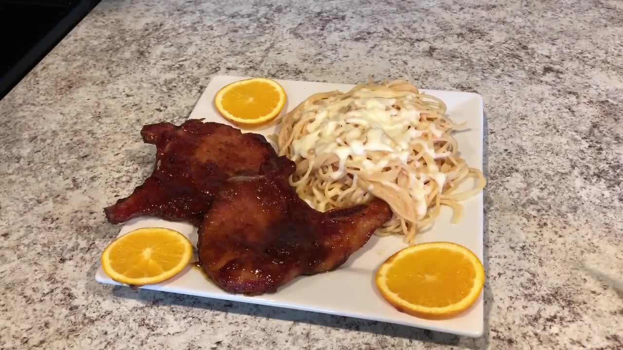 Chuletas Ahumadas de Cerdo a la Naranja, con Sólo 3 Ingredientes! EXTRA DELICIOSAS.