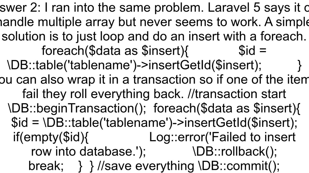 Insert associative array in table with Laravel Eloquent