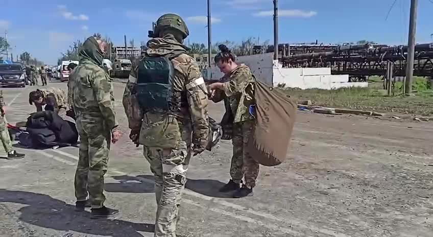 Ukraine War - A new video of the surrender of Azov's militants from Azovstal.