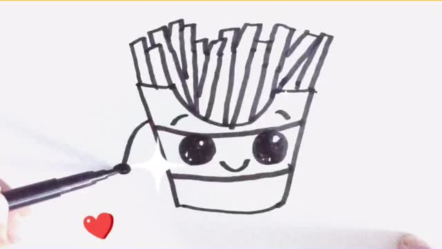 How to Draw French fries easy for kids