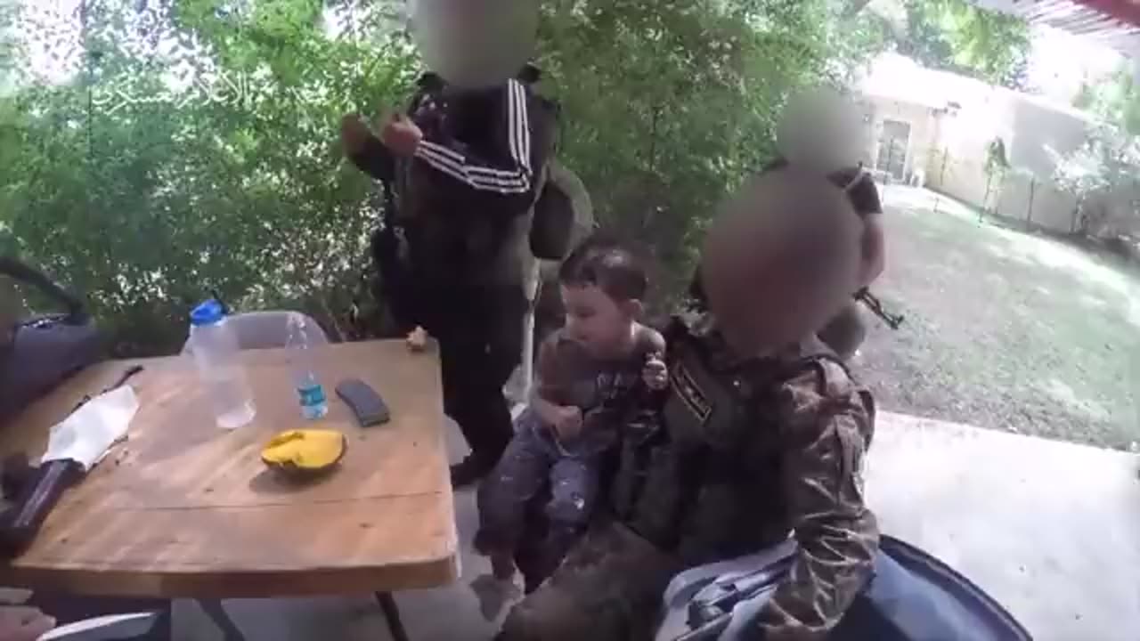 Hamas publishes footage of its fighters keeping Israeli children as human shields in