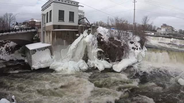 Beautiful Almonte Falls Ontario Canada in the Winter