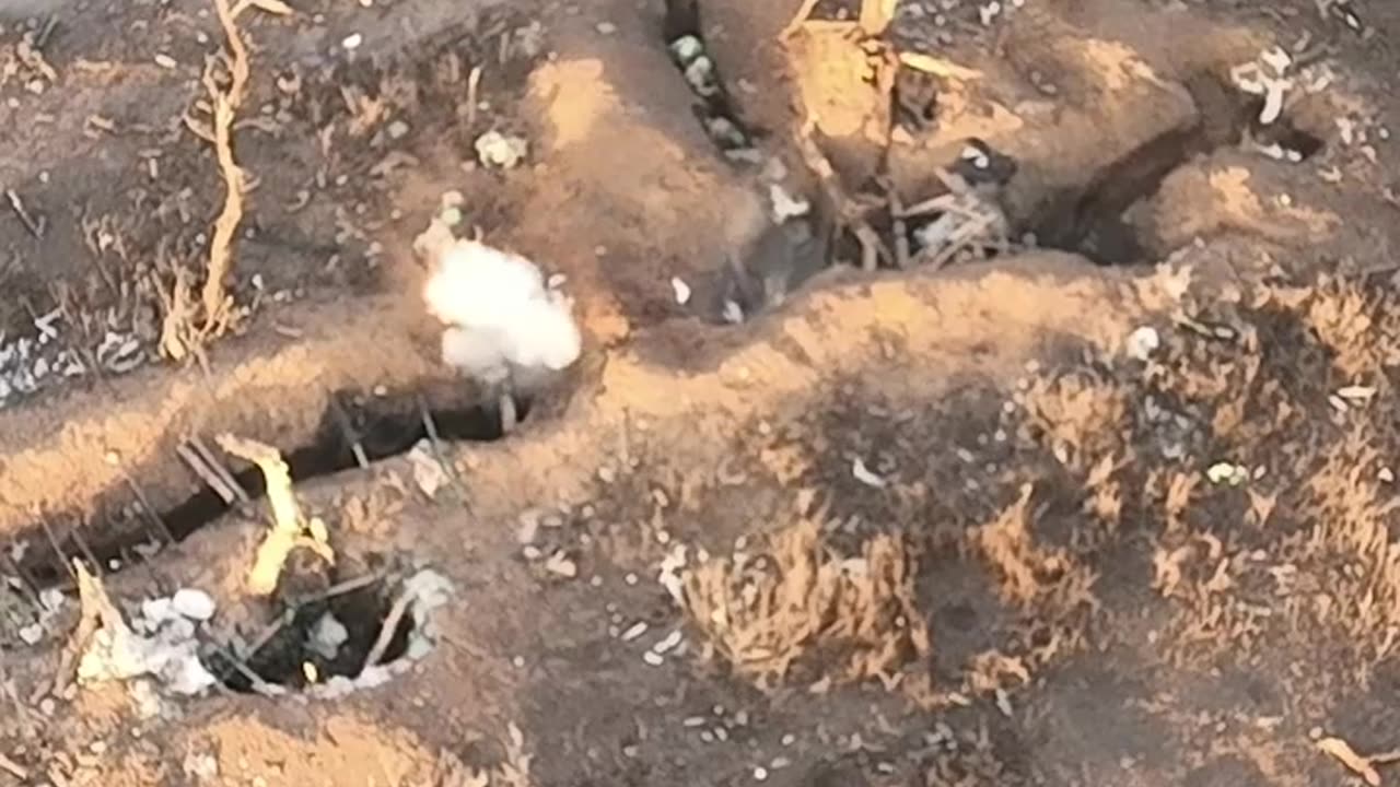 Intense Footage from Above Russian Trenches