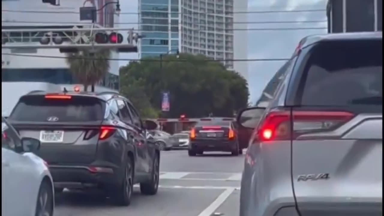 Dash Cam Captures Car Parked Near Train Line – Unexpected Moment Unfolds