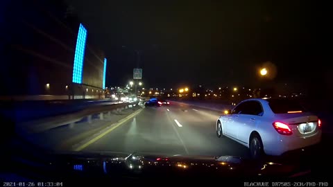 Car Hits Multiple Traffic Barriers on FDR Drive