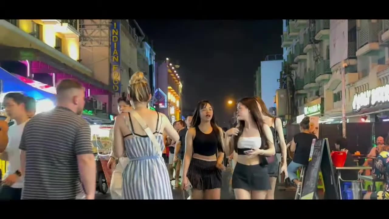 Thailand, Bangkok nightlife street with sexy girls. Soapy massage shop and more. 28