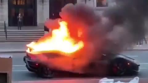 Lamborghini in flames