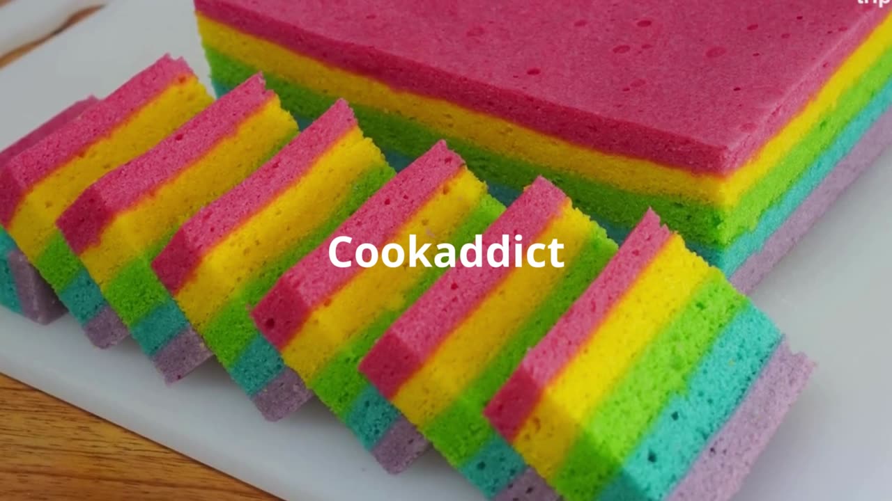 NO OVEN CAN MAKE BEAUTIFUL SPONGES - RAINBOW CAKE 4 EGGS