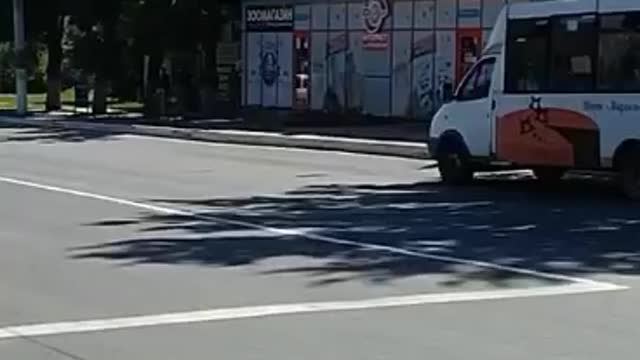 Luhansk residents held a motor rally with flags and music