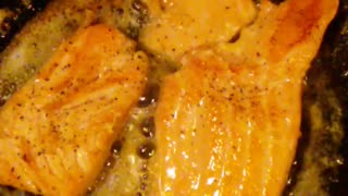 Salmon Frying In Butter