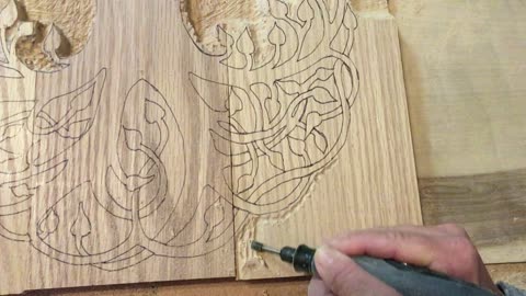 Relief Carving Oak Tree