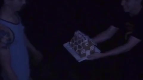 Man headbutts gingerbread house (cursing)